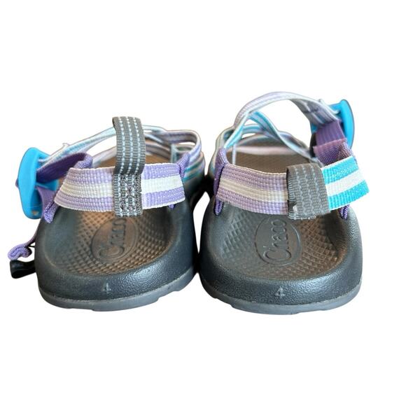 Chaco Sandals Size 4 ZX/1 EcoTread Sandal Big Kid Vary Purple Rose Double Strap - Picture 5 of 10